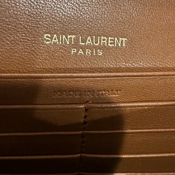YSL Brown Quilted Wallet on chain - Picture 9 of 14